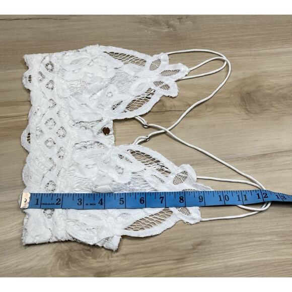 $48 Free People FP Bralette Lace White Festival Boho Crop Top Back Sz XS - Picture 5 of 5